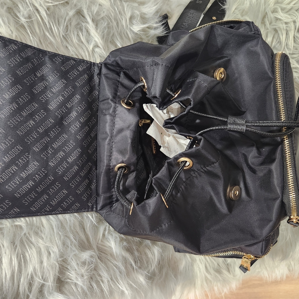 Steve Madden Black Drawstring Backpack - image 1